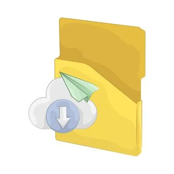 Folder with cloud Download Stockillustratie