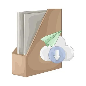 Folder with cloud Download Stock Illustration