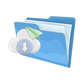 Folder with cloud Download イラスト素材