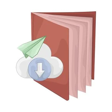 Folder with cloud Download 스톡 일러스트