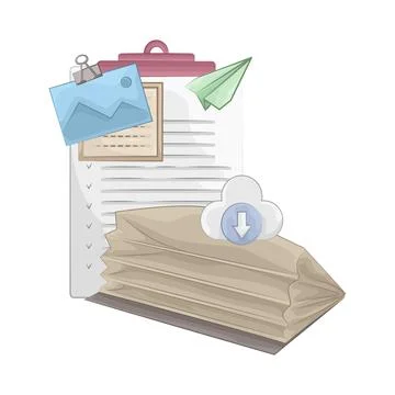 Folder with cloud Download Stock Illustration