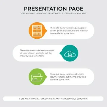 Folder, Cloud file, Data analysis computing presentation design template in o Ilustração Stock