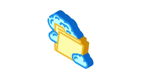 Folder cloud hybrid work isometric icon animation Stock Footage 327279420