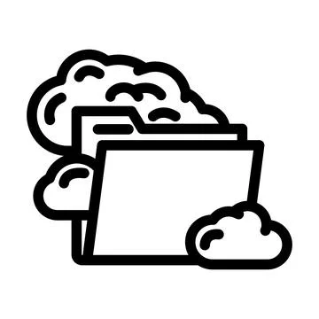 Folder cloud hybrid work line icon vector illustration Stock Illustration