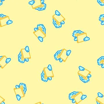 Folder cloud hybrid work vector seamless pattern 스톡 일러스트