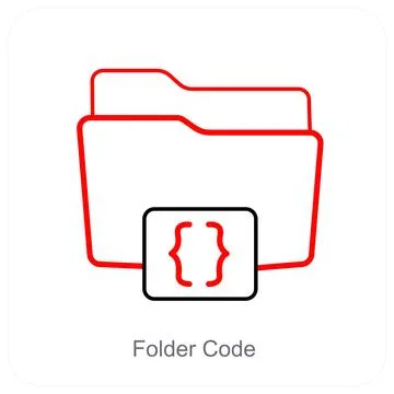 Folder Code and Folder icon concept Stock Illustration