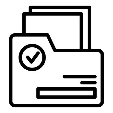 Folder code icon outline vector. Verification password Stock Illustration