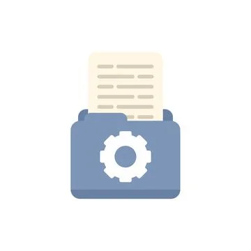 Folder with cogwheel showing document management system Illustrazione stock