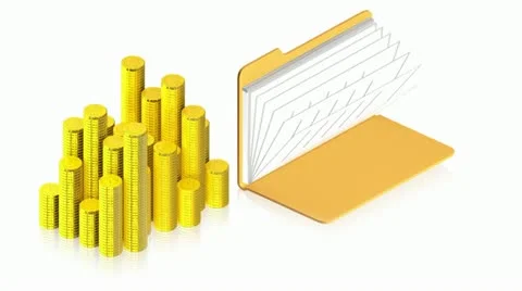 Folder coins Stock Footage 11479953