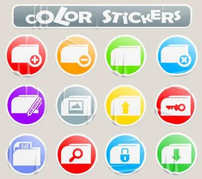 Folder color stickers Stock Illustration