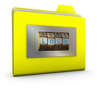 Folder with combination lock Illustration