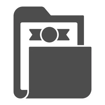 Folder with company shares solid icon, startup concept, Business Document sign Illustrazione stock