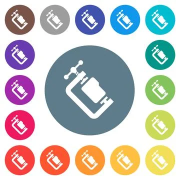 Folder compression solid flat white icons on round color backgrounds 库存插图