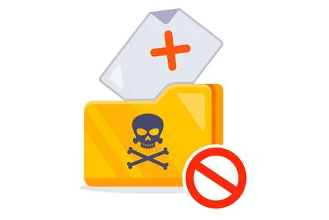 Folder on the computer with prohibited files. 스톡 일러스트