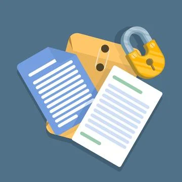 Folder concept with documents. Document protection. Stock Illustration