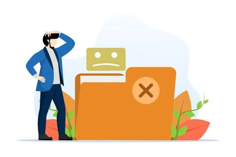 Folder concept No data. Data folder is corrupt. missing files. Stock Illustration