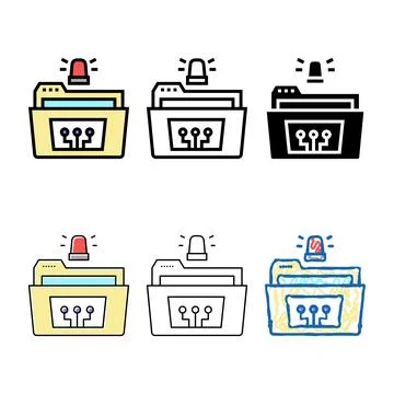 Folder concepts with debug report color icon vector Illustrazione stock
