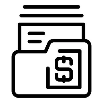 Folder containing documents with dollar symbol representing financial data Stock Illustration