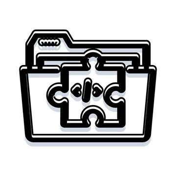 Folder containing puzzle piece code software concept イラスト素材