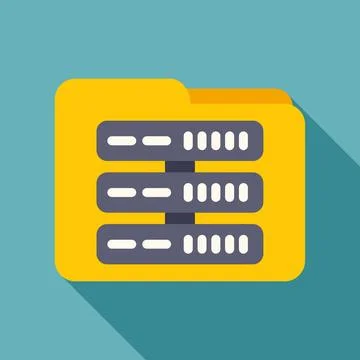 Folder containing server racks storing data information Stock Illustration