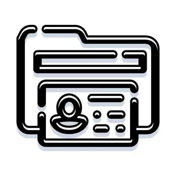 Folder containing user account and profile data Stock Illustration