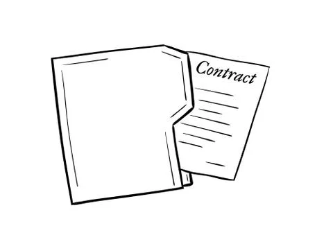 Folder with contract paper Stock Illustration