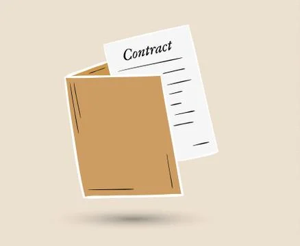 Folder with contract paper Stock Illustration