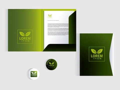 Folder, corporate identity template over white background Stock Illustration
