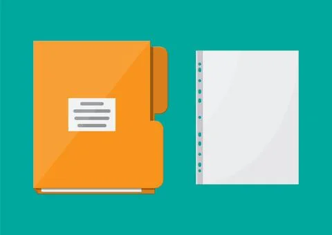 Folder for correspondence and file for document Stock Illustration