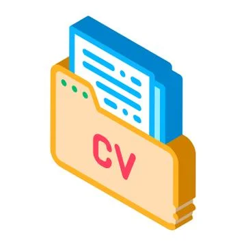 Folder With Curriculum Vitae CV Job Hunting Vector Stock Illustration