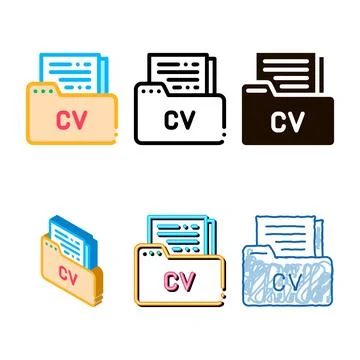 Folder with curriculum vitae cv job multipack hunting vector Stock Illustration