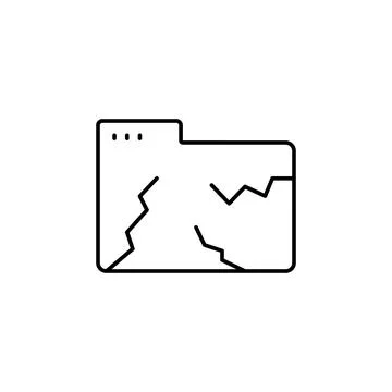 Folder damage icon. Simple line, outline vector of icons for ui and ux, website Illustrazione stock