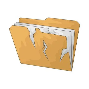 Folder damaged illustration Stock Illustration