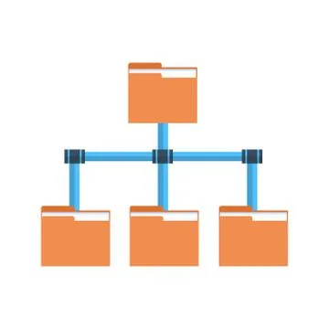 Folder Data Access Icon Cloud Computer Connection Hosting Server Database Illustrazione stock