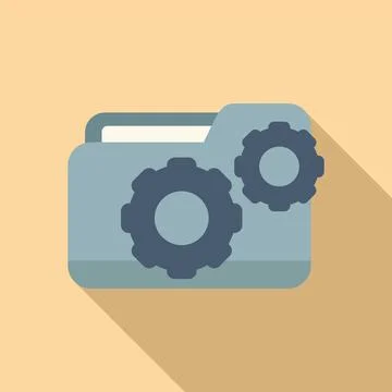 Folder data api icon flat vector. Monitor hosting mobile Stock Illustration