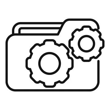Folder data api icon outline vector. Monitor hosting mobile Stockillustratie
