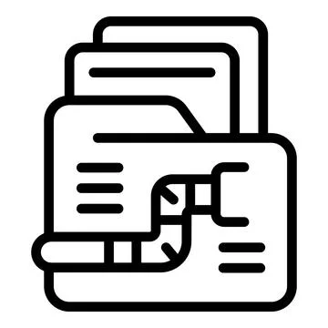 Folder data attack icon outline vector. Cyber crime Stock Illustration
