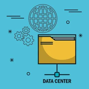 Folder with data center icons 库存插图