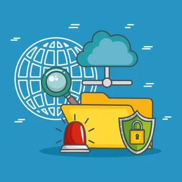 Folder with data center icons 库存插图