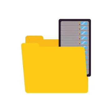 Folder data center server technology 库存插图