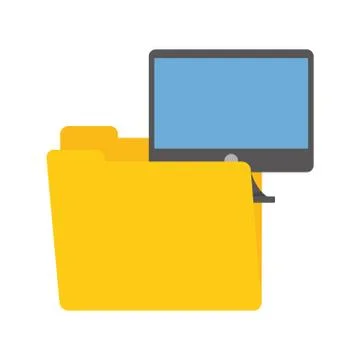 Folder data computer screen device technology Stock Illustration
