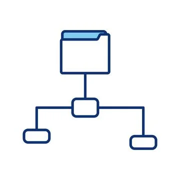 Folder data file structure line style icon イラスト素材