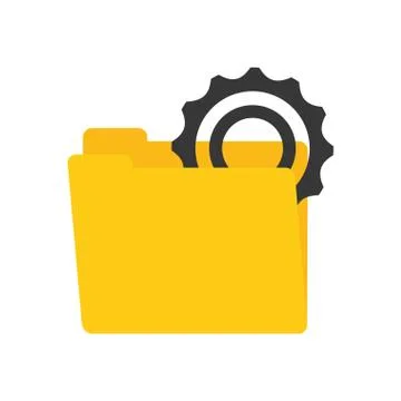 Folder data gear wheel technology Stock Illustration