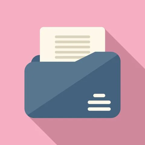 Folder data icon flat vector. Report document Stock Illustration