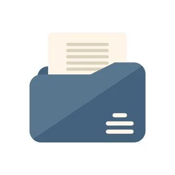 Folder data icon flat vector. Report document Stock Illustration