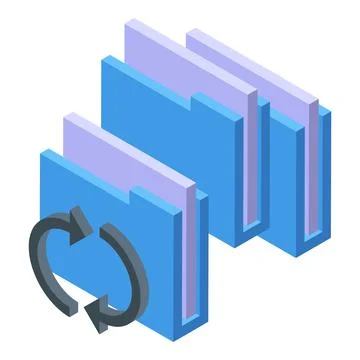 Folder data icon isometric vector. File document Illustrazione stock