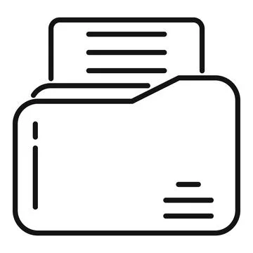 Folder data icon outline . Report document Stockillustratie