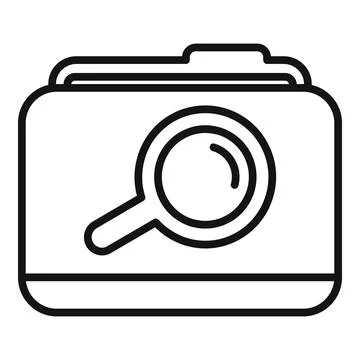 Folder data icon outline vector. Computer interface Stock Illustration