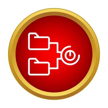 Folder data management system control power icon Stock Illustration