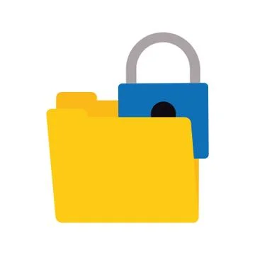 Folder data padlock lock security Illustrazione stock